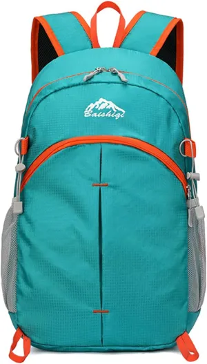 PORRASSO Foldable Backpack Hiking Daypack 20L Rucksack Lightweight Waterproof Backpack for Women Men Camping Travel Outdoor Sports Green