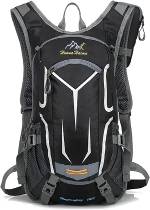 PORRASSO Hiking Backpack 19L Rucksack Breathable Daypack Lightweight Backpack Hydration Pack for Women Men Camping Trekking Cycling Climbing Outdoor Sports Black