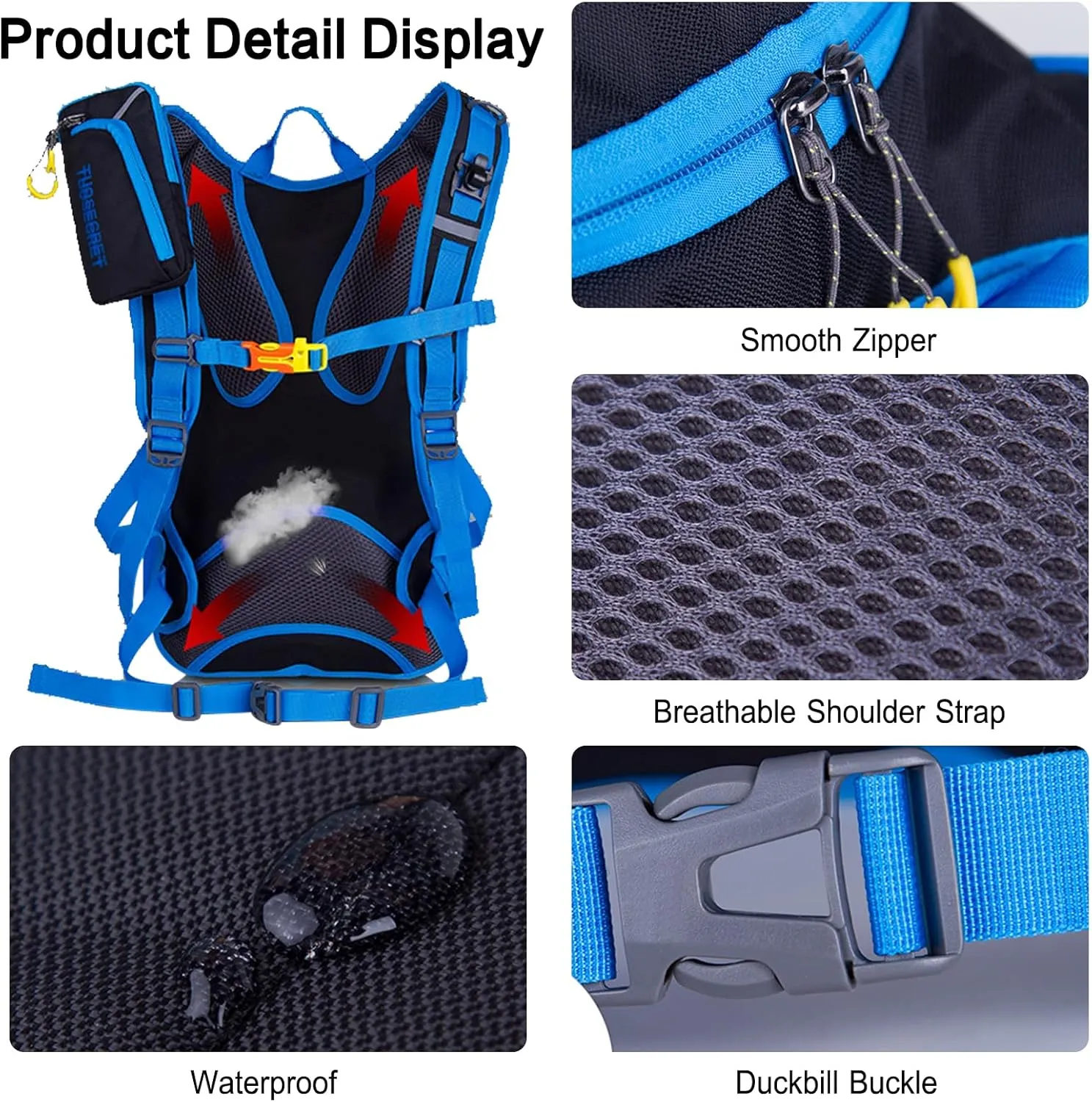 PORRASSO Hiking Backpack 19L Rucksack Breathable Daypack Lightweight Backpack Hydration Pack for Women Men Camping Trekking Cycling Climbing Outdoor Sports Yellow