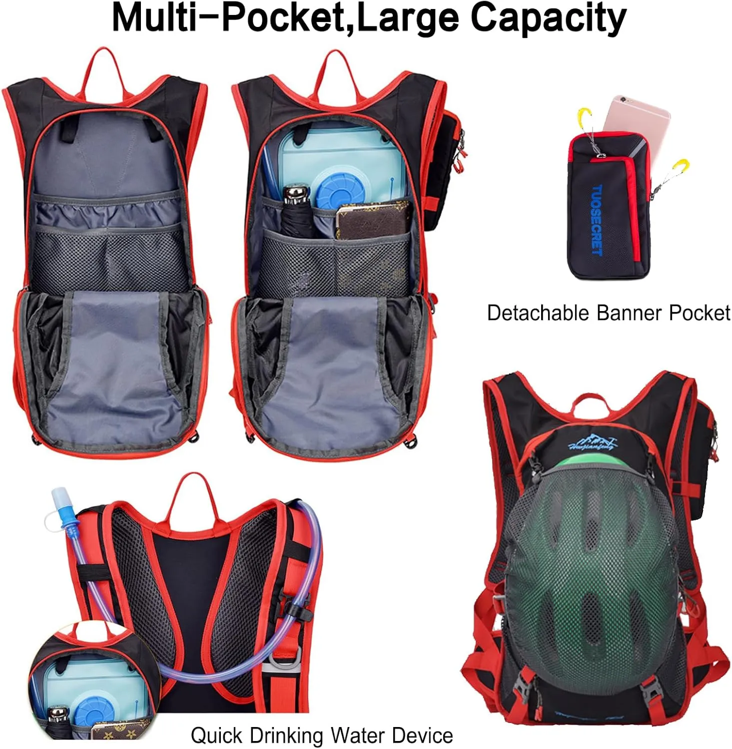 PORRASSO Hiking Backpack 19L Rucksack Breathable Daypack Lightweight Backpack Hydration Pack for Women Men Camping Trekking Cycling Climbing Outdoor Sports Yellow