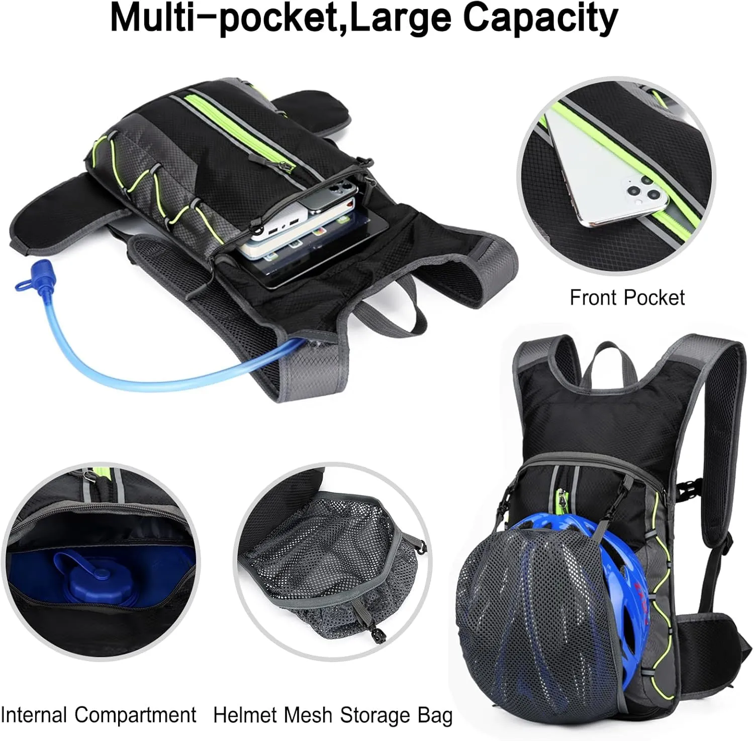 PORRASSO Hiking Backpack 20L Rucksack Breathable Daypack Lightweight Cycling Backpack Hydration Pack for Women Men Camping Trekking Climbing Outdoor Sports Orange