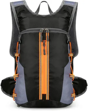 PORRASSO Hiking Backpack 20L Rucksack Breathable Daypack Lightweight Cycling Backpack Hydration Pack for Women Men Camping Trekking Climbing Outdoor Sports Orange