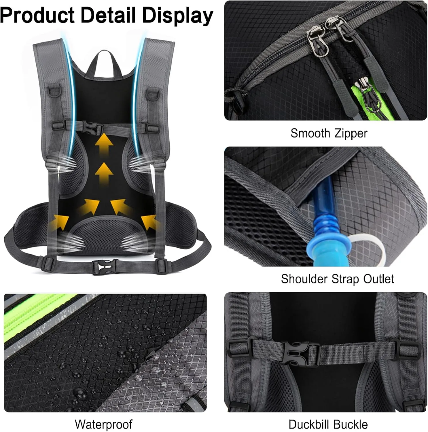 PORRASSO Hiking Backpack 20L Rucksack Breathable Daypack Lightweight Cycling Backpack Hydration Pack for Women Men Camping Trekking Climbing Outdoor Sports Orange