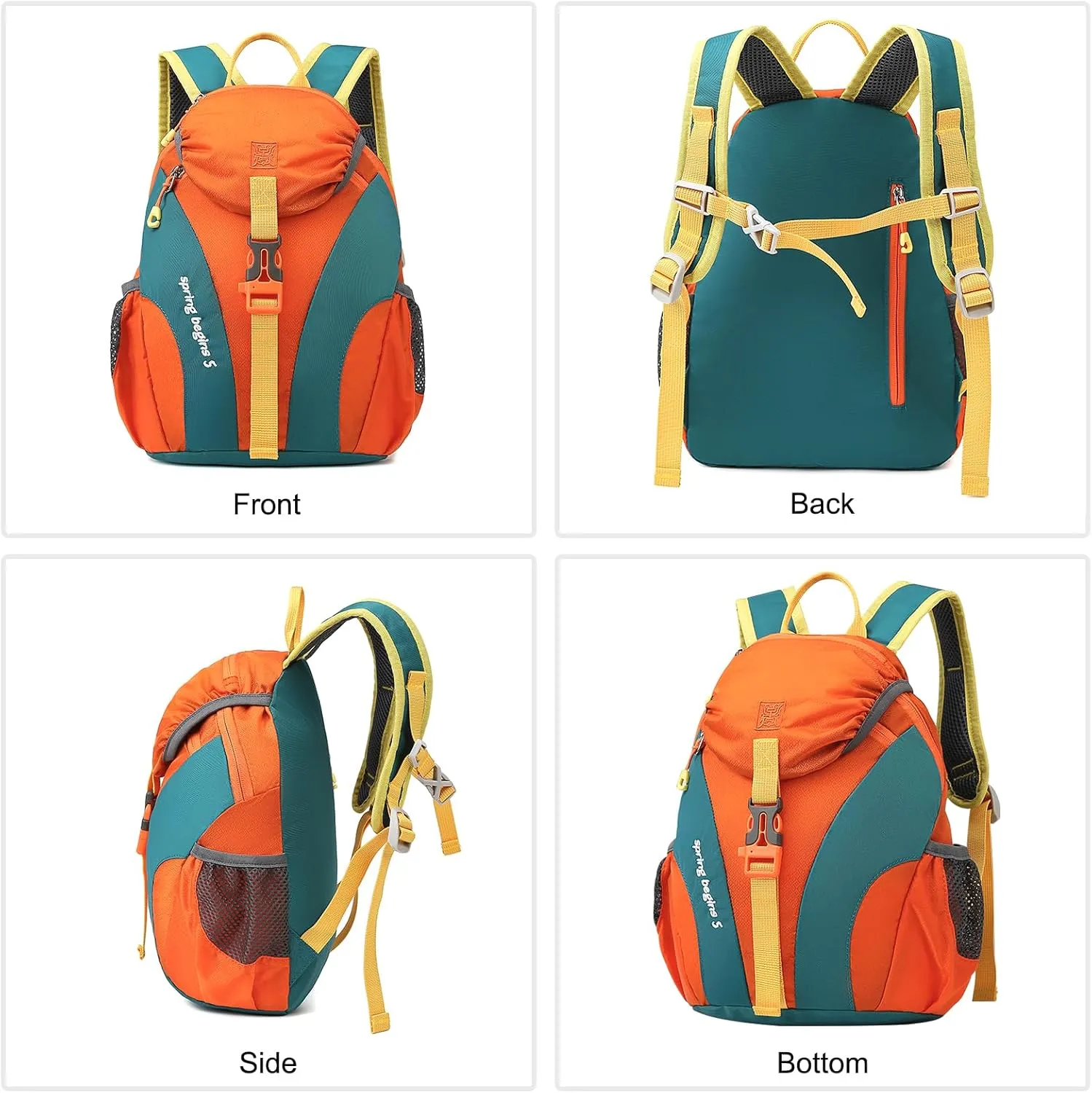 PORRASSO Hiking Backpack 5L Daypack Rucksack Lightweight Waterproof Women Men Backpack for Camping Daily Use Orange