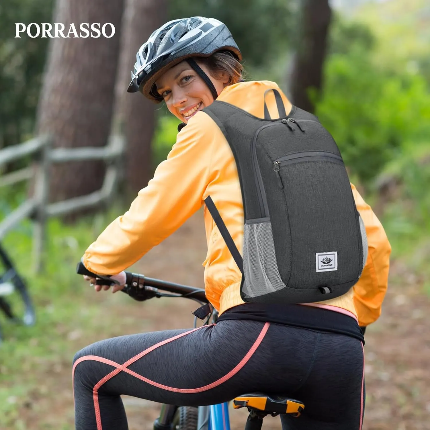 PORRASSO Hiking Backpack Foldable Waterproof Daypack 19L Rucksack Lightweight Backpack for Women Men Camping Trekking Cycling Climbing Outdoor Sports Dark Grey