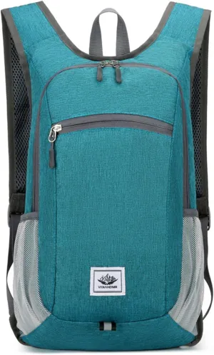 PORRASSO Hiking Backpack Foldable Waterproof Daypack 19L Rucksack Lightweight Backpack for Women Men Camping Trekking Cycling Climbing Outdoor Sports Green