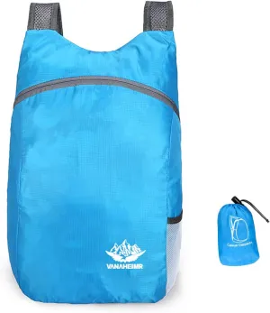 PORRASSO Hiking Backpack Lightweight Waterproof Daypack 20L Foldable Rucksack Backpack for Women Men Camping Trekking Cycling Climbing Outdoor Sports Blue C