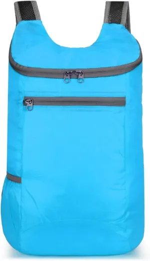 PORRASSO Hiking Backpack Lightweight Waterproof Daypack Foldable Rucksack Backpack for Women Men Camping Trekking Cycling Climbing Outdoor Sports Sky Blue