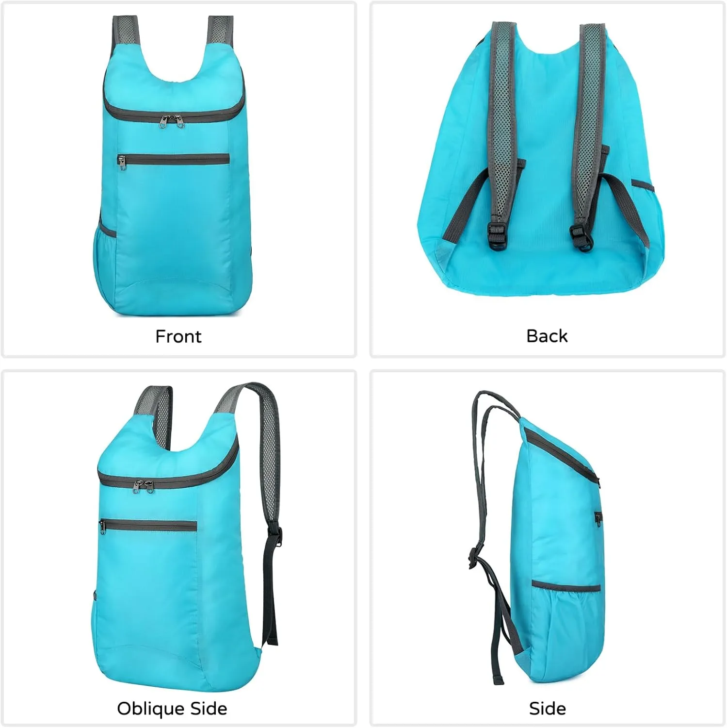 PORRASSO Hiking Backpack Lightweight Waterproof Daypack Foldable Rucksack Backpack for Women Men Camping Trekking Cycling Climbing Outdoor Sports Sky Blue