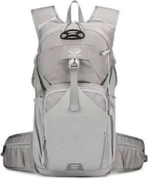 PORRASSO Hiking Backpack Waterproof Daypack 18L Rucksack Lightweight Backpack for Women Men Trekking Cycling Climbing Outdoor Sports Grey