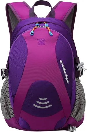 PORRASSO Hiking Backpack Waterproof Daypack 20L Rucksack Lightweight Backpack for Women Men Trekking Cycling Climbing Outdoor Sports Purple