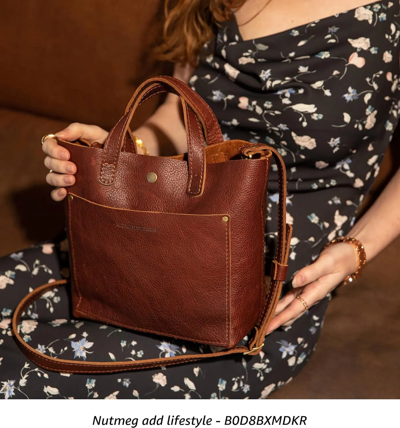 Portland Leather Goods Mini Snap Crossbody Tote Bag for Women – Handmade, Snap Closure, Durable & Unlined – Outside Pocket