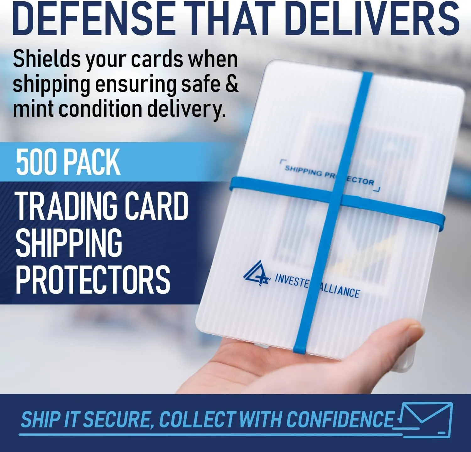 Premium Bundle Trading Card Shipping Protector with Rubber Bands | Graded Cards Protectors, Sports Trading Card Shipping Supplies Packaging, TCG Baseball Cards Shippings Shield.