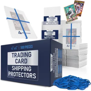 Premium Bundle Trading Card Shipping Protector with Rubber Bands | Graded Cards Protectors, Sports Trading Card Shipping Supplies Packaging, TCG Baseball Cards Shippings Shield.