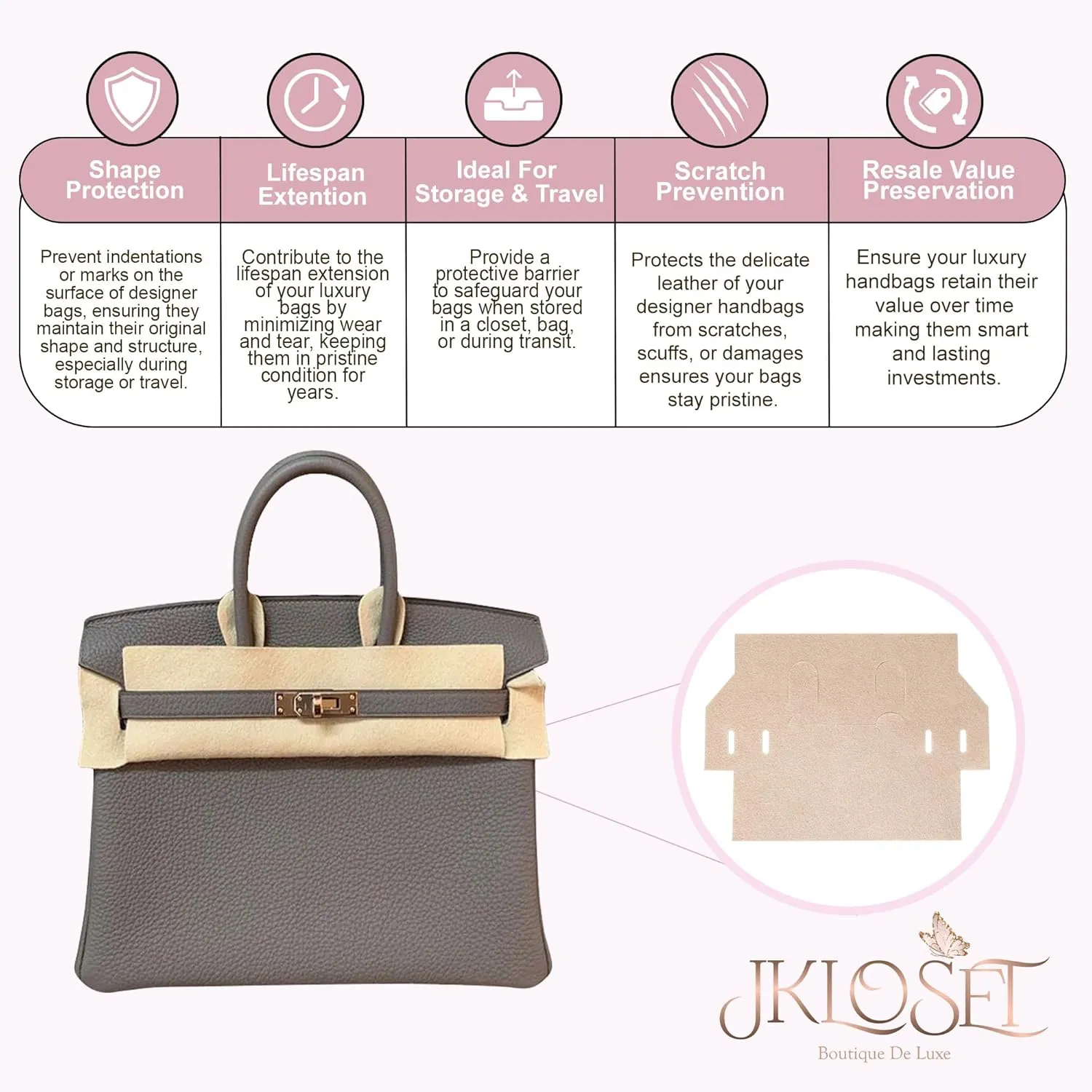 Premium Felt Protectors for Designer Bags - Soft, Light Weight, and Precision Fit Felt Protectors