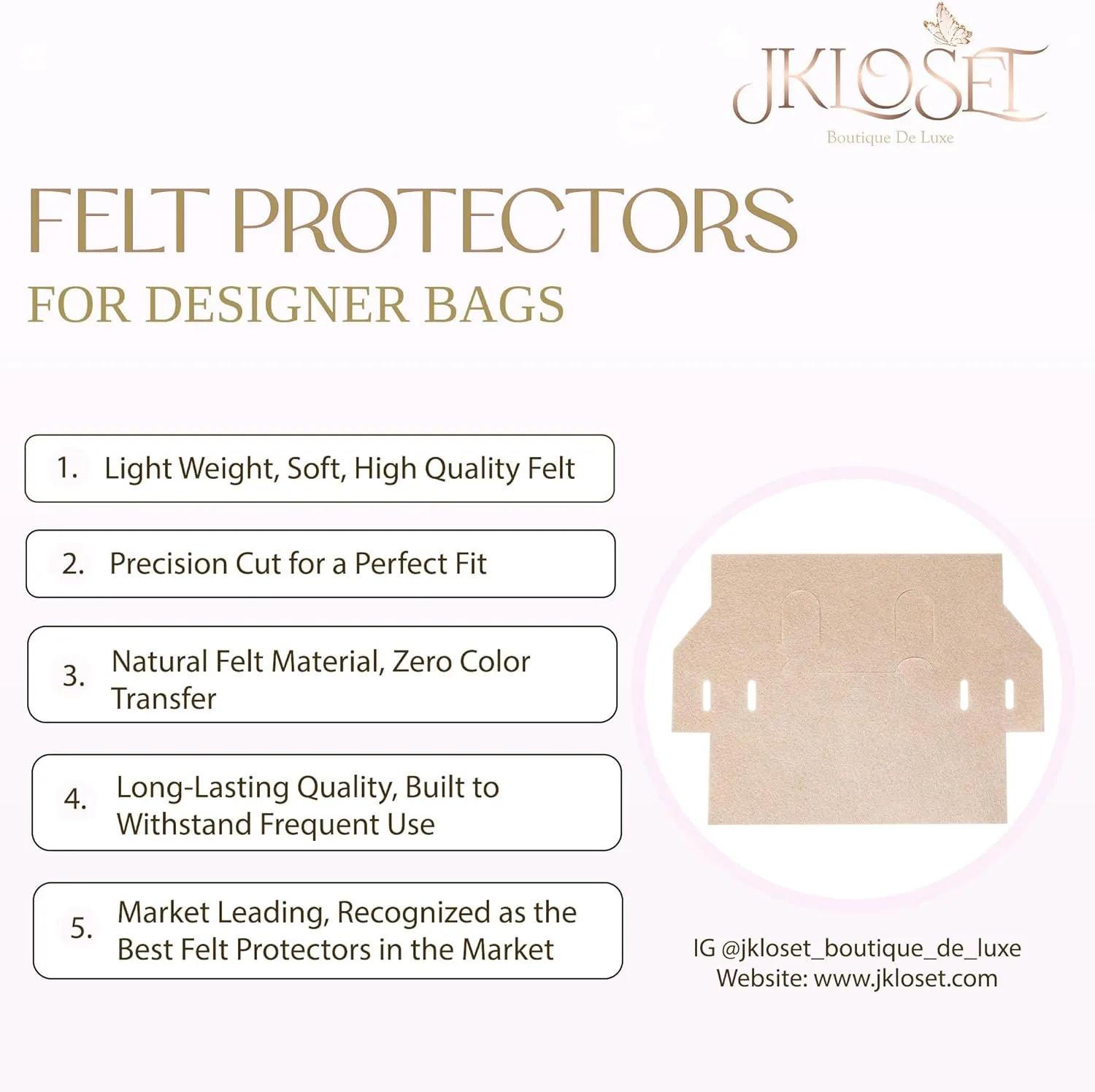 Premium Felt Protectors for Designer Bags - Soft, Light Weight, and Precision Fit Felt Protectors