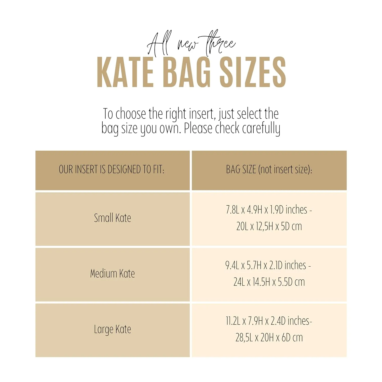 Premium Purse Organizer fits Small Kate Bag Organizer, Large Kate Medium Bag Insert, Handmade 2mm Premium Felt Snug Sturdy Gold Zipper (For Small Kate, Geyser Blue)