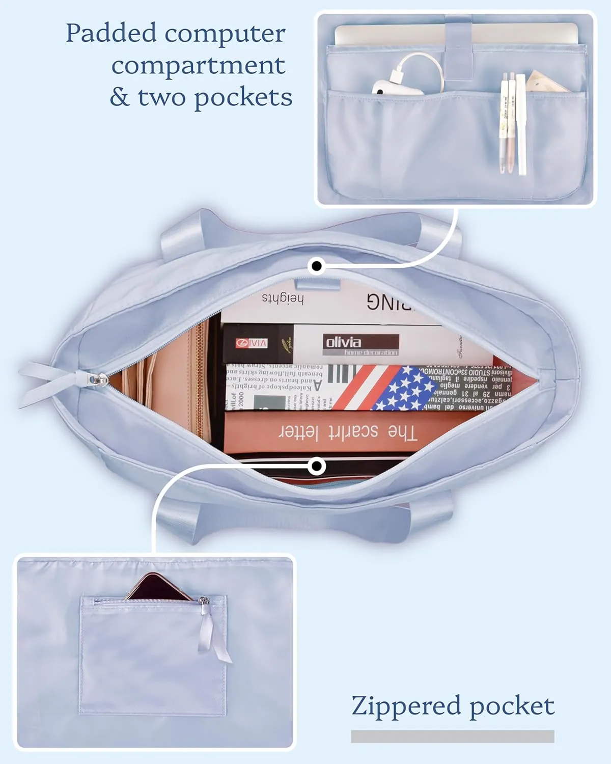 Prite Tote Bag for Women Weekender Bag with Laptop Compartment for Work Nurse Travel Gym