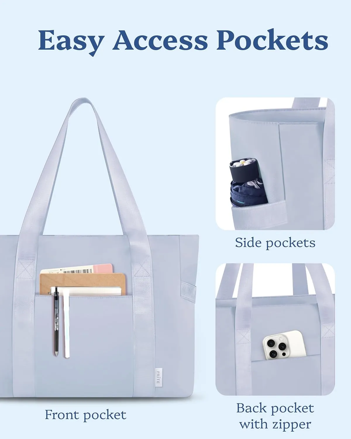 Prite Tote Bag for Women Weekender Bag with Laptop Compartment for Work Nurse Travel Gym