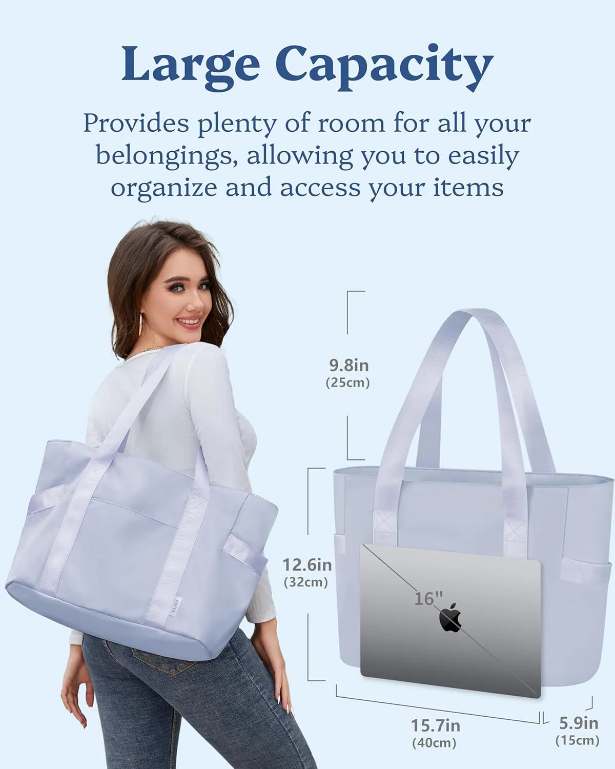 Prite Tote Bag for Women Weekender Bag with Laptop Compartment for Work Nurse Travel Gym