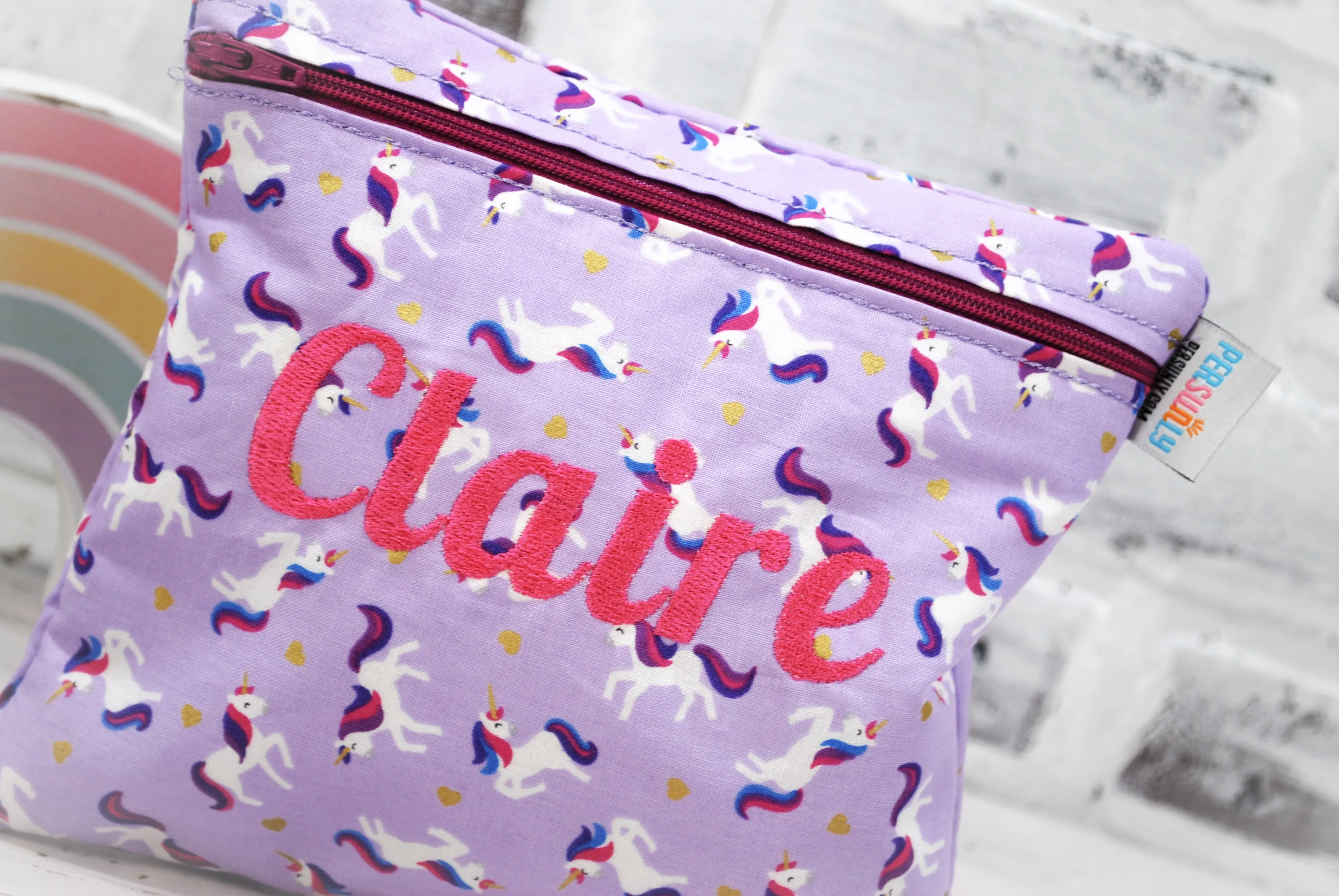 Purple Unicorn Personalized Reusable Bag