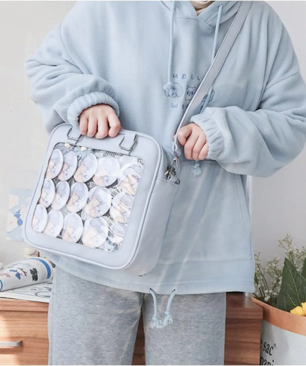 Purse and Backpack JK Uniform Messenger Bag Lolita Ita Handbag DIY Design Transparent Windows Shoulder Bag