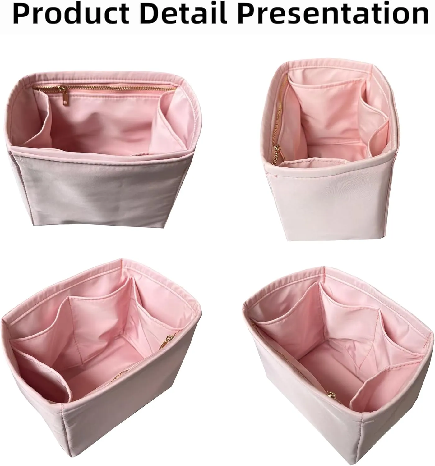 Purse Organizer Picotin 18 22 26 Insert Bags Makeup Handbag Inner Purse Portable base shaper Premium Nylon (Picotin 22, lightpink)