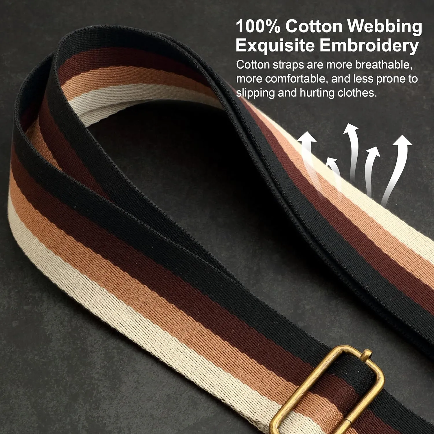 Purse Strap-2"Crazy Horse Leather Wide Shoulder Strap Adjustable Replacement,Jacquard Embroidery Bag Straps