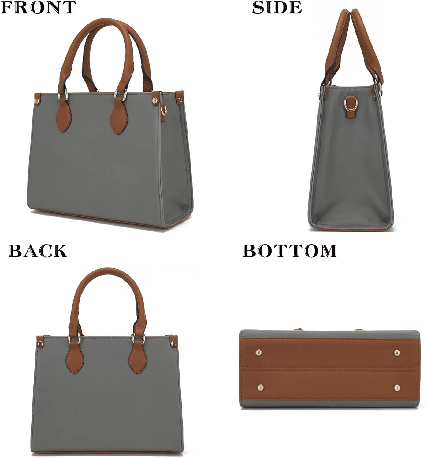 Qiyuer Medium Handbags For Women Vegan Leather Purses Set Satchel Tote Bags With Matching Wallet 2pcs