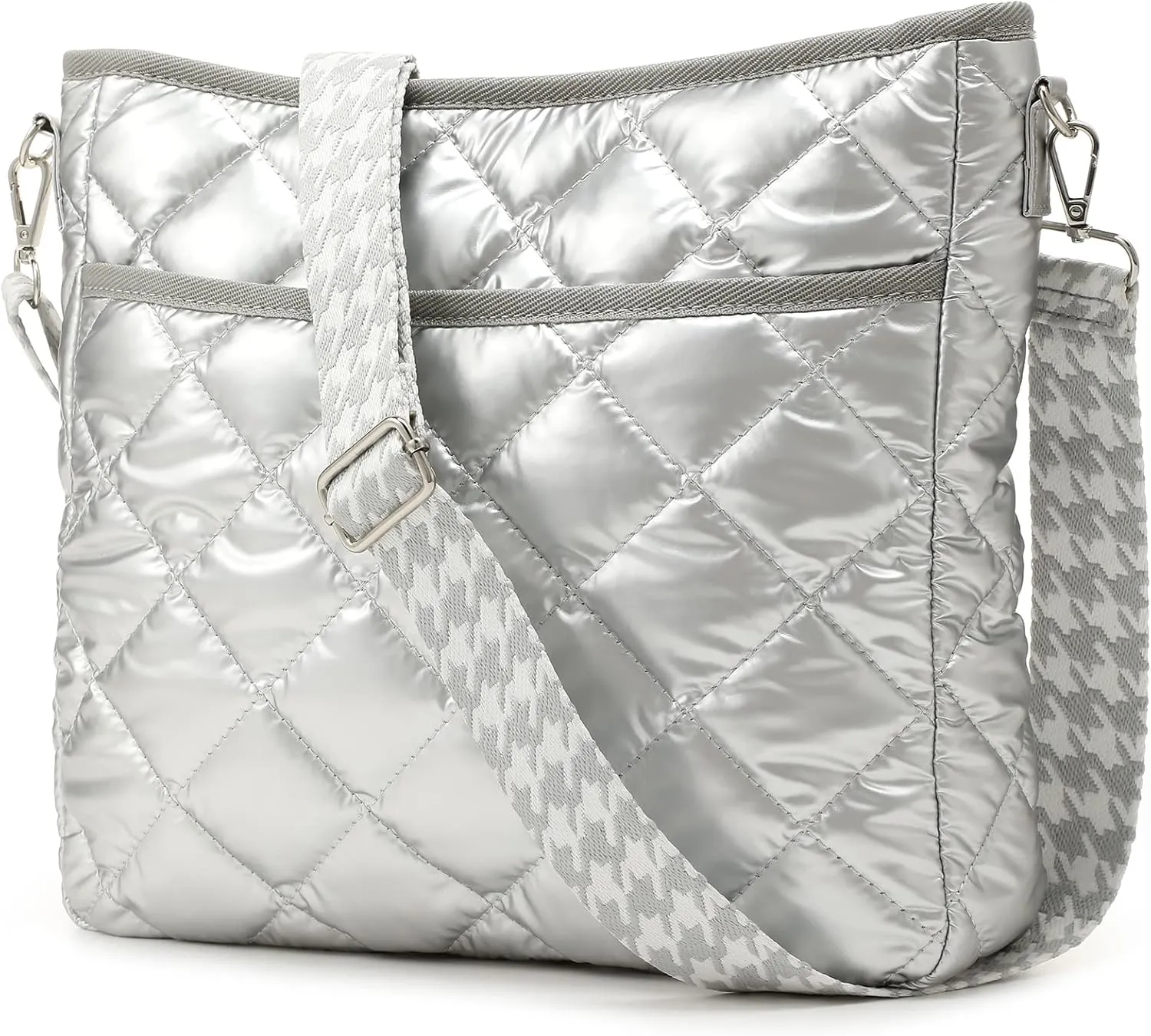 Quilted Crossbody Bags for Women, Unique Pattern Strap Quilted Bag, Crossbody Purses for Women, Quilted Puffer Bag for Women