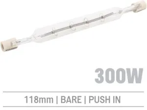 R713908R - 300W Dr Fisher Bare Infrared Quartz Bulb, Push-In 118mm