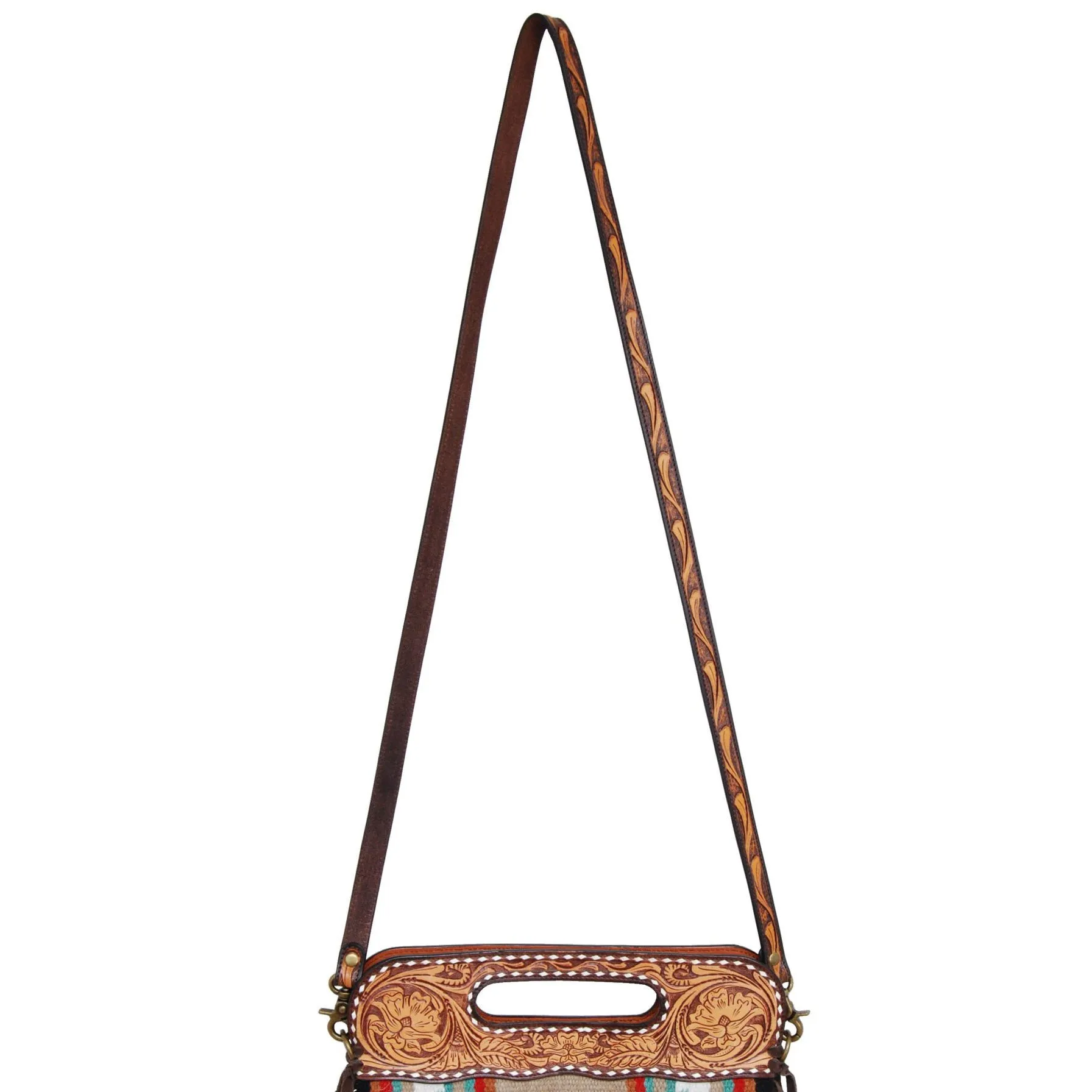 Rafter T Ranch Co Clutch/Crossbody Woolen Bag with Tooled Strap