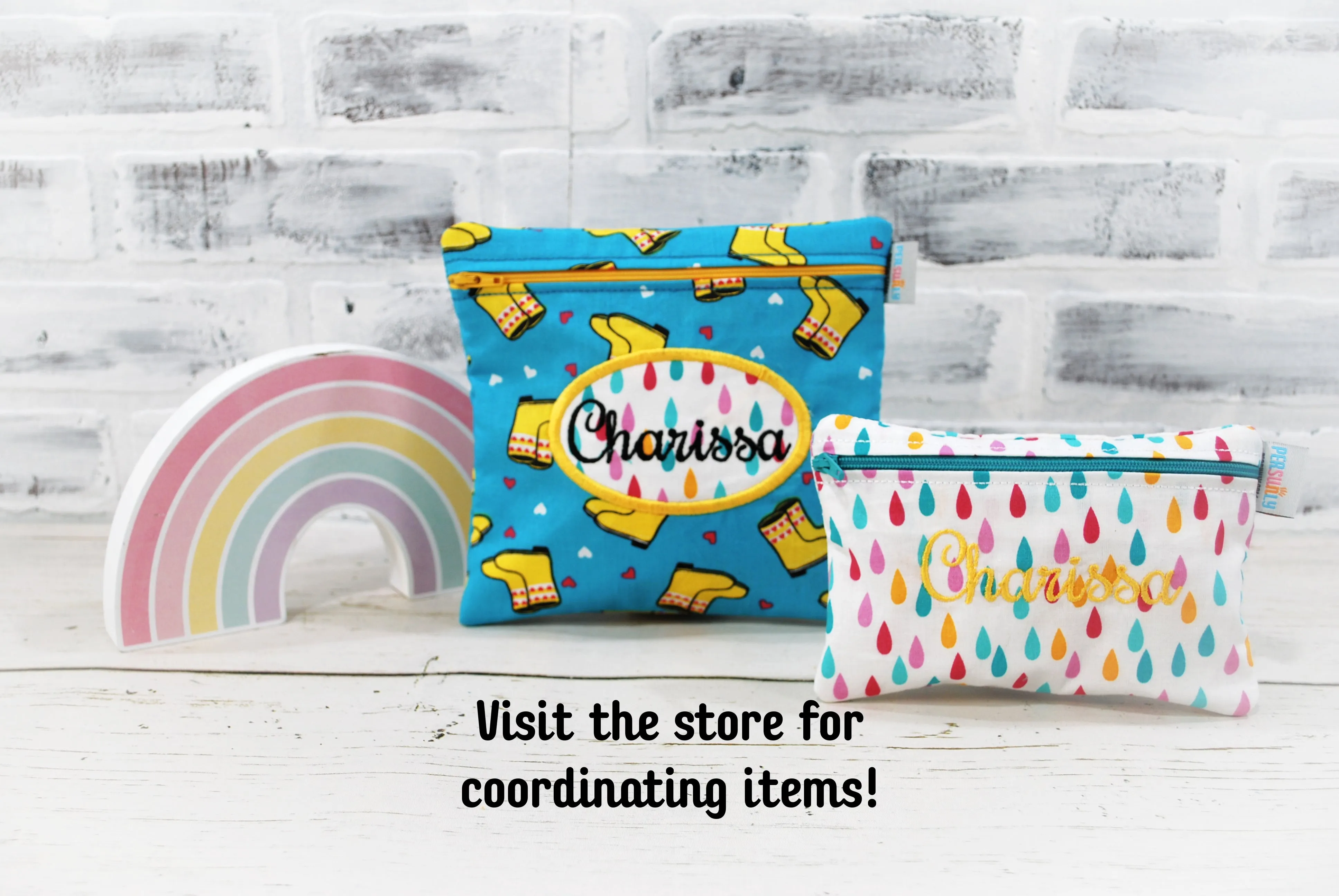 Rainboots Personalized Reusable Food Bag