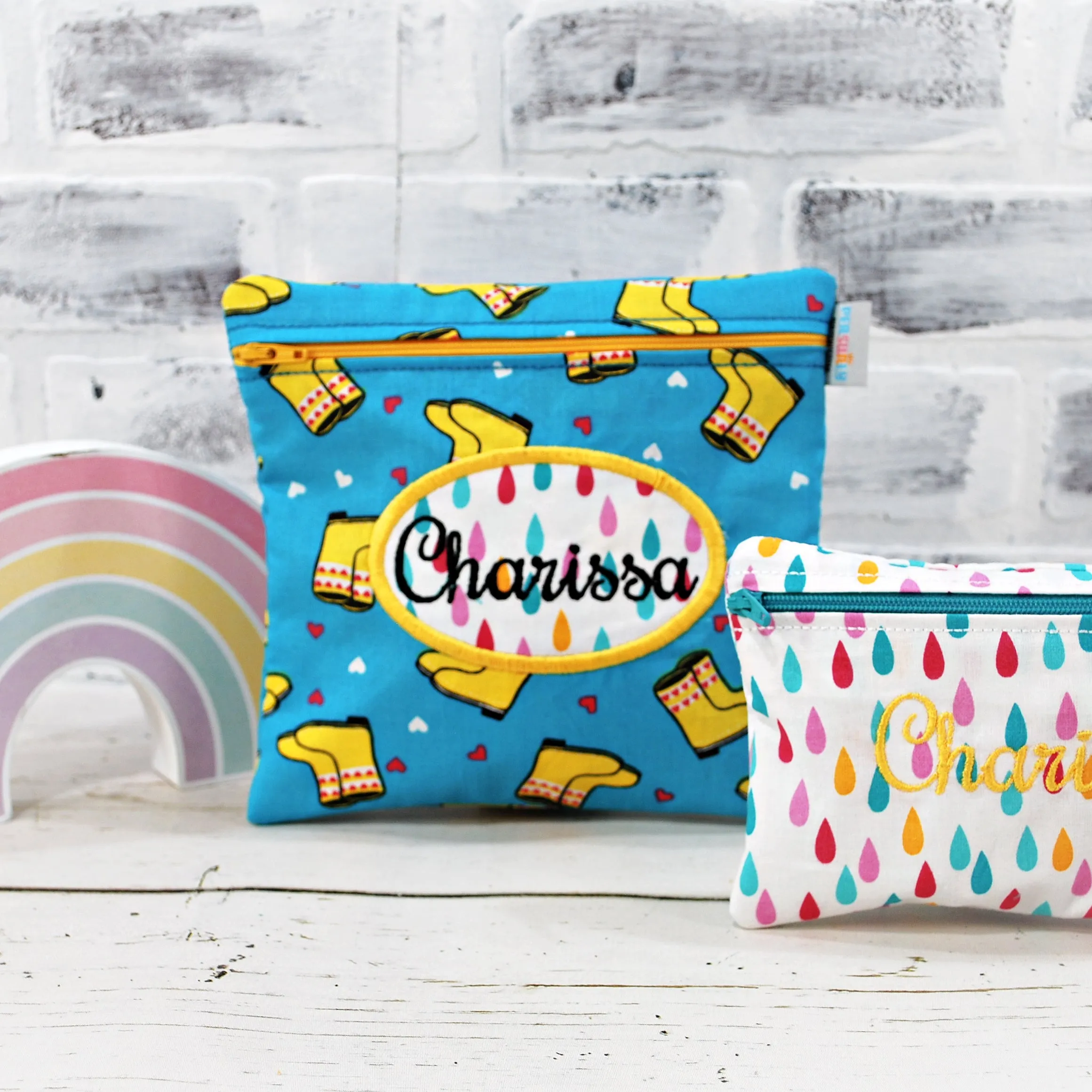 Rainboots Personalized Reusable Food Bag