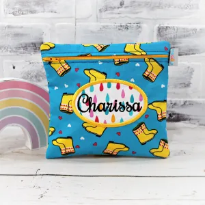 Rainboots Personalized Reusable Food Bag