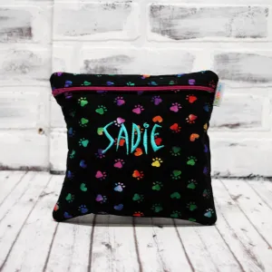 Rainbow Paw Prints Personalized Reusable Treat Bag
