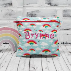 Rainbows in the Sky Personalized Reusable Food Bag