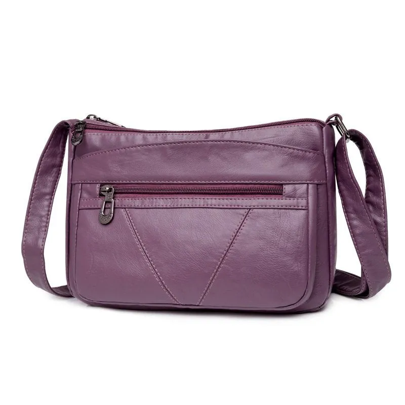 Realaiot Vintage Women Handbag Purse Pu Leather Shoulder Bag Pockets Crossbody Bag Luxury Bags for Girls Mochila