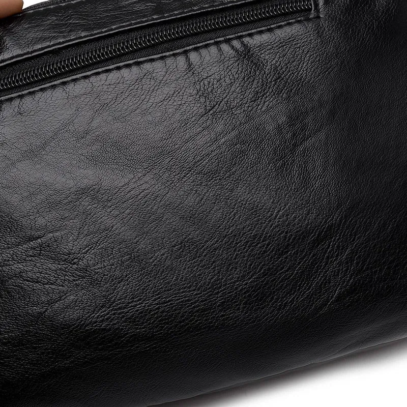 Realaiot Vintage Women Handbag Purse Pu Leather Shoulder Bag Pockets Crossbody Bag Luxury Bags for Girls Mochila