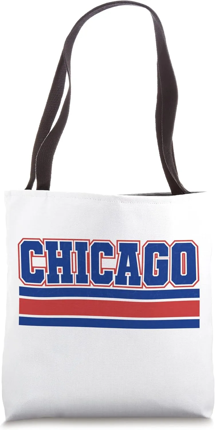 Red Chicago Blue/Red Simple Basic Minimal Chicago Red & Blue Tote Bag