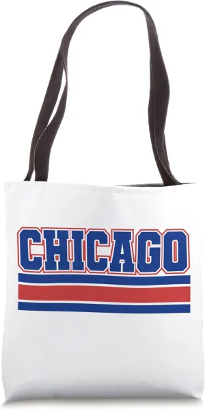 Red Chicago Blue/Red Simple Basic Minimal Chicago Red & Blue Tote Bag