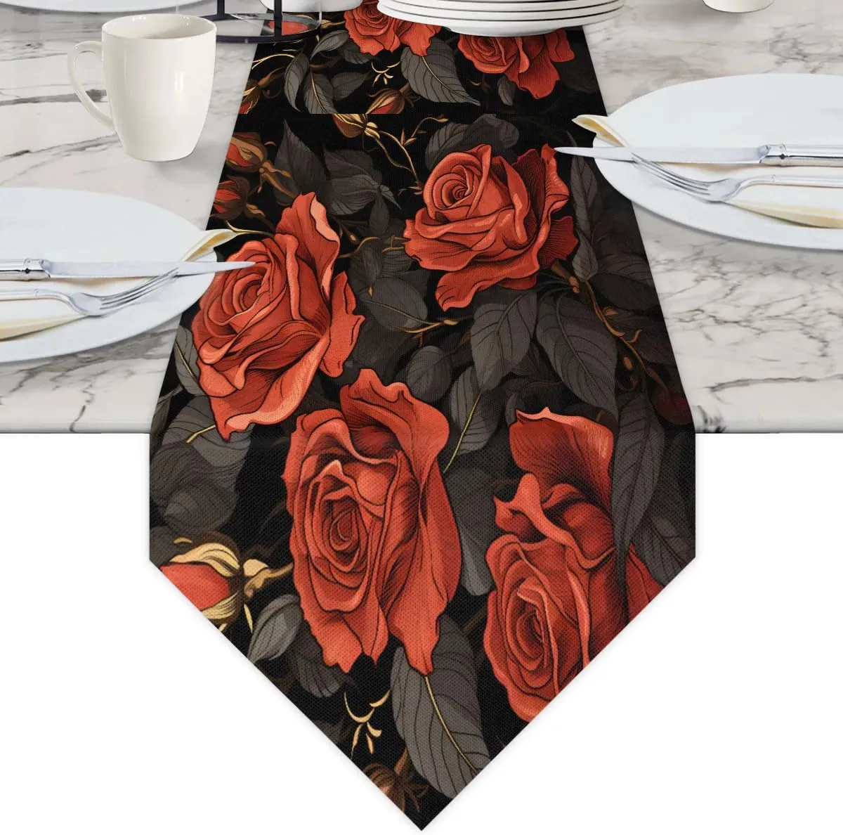 Red Rose Flower Briefcases for Men Crossbody Bags Laptop Carrying Case Messenger Bag for 15" Laptops and Under