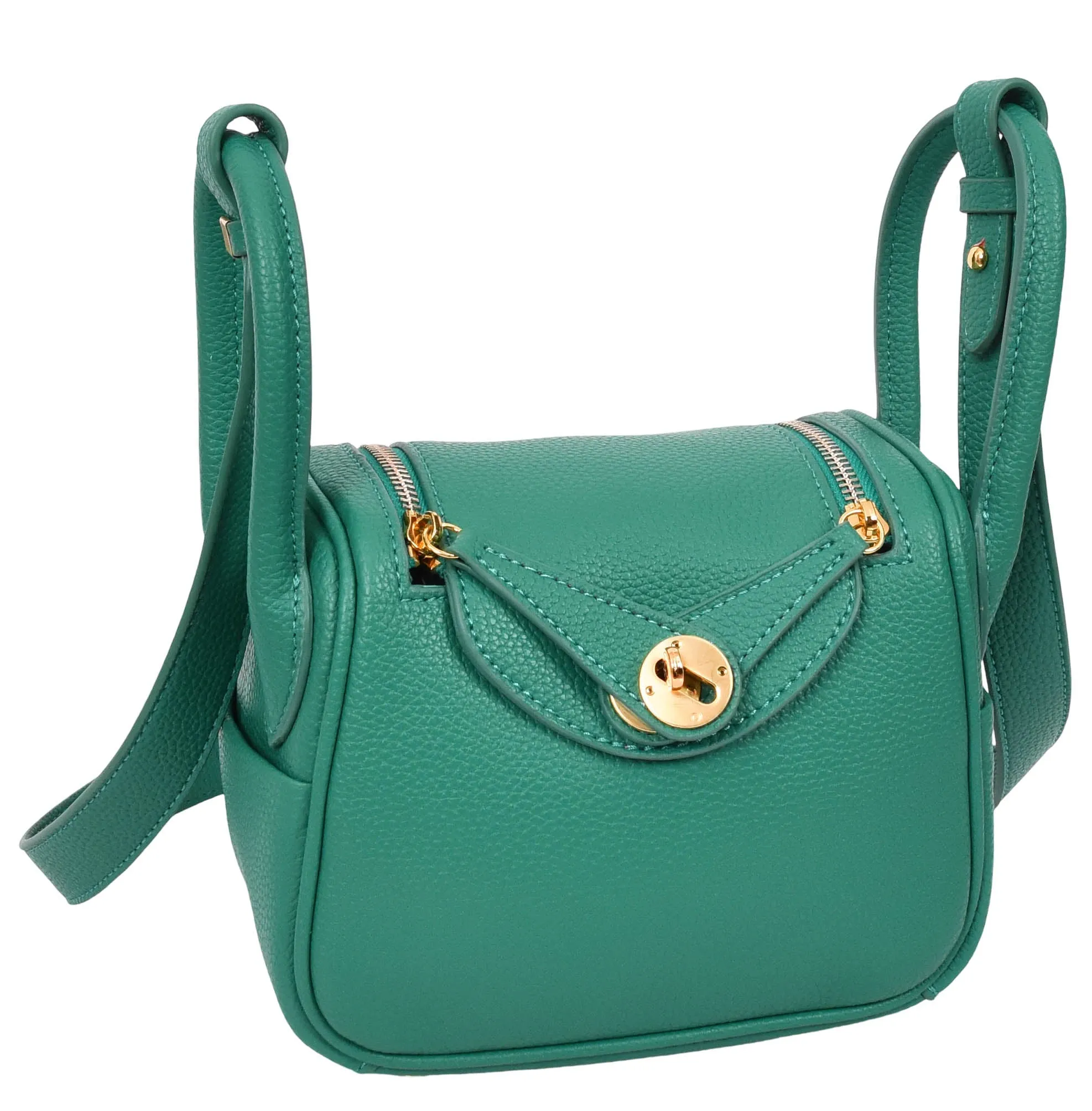 Regina Women's Faux Leather Mini Shoulder Strap Bag Green
