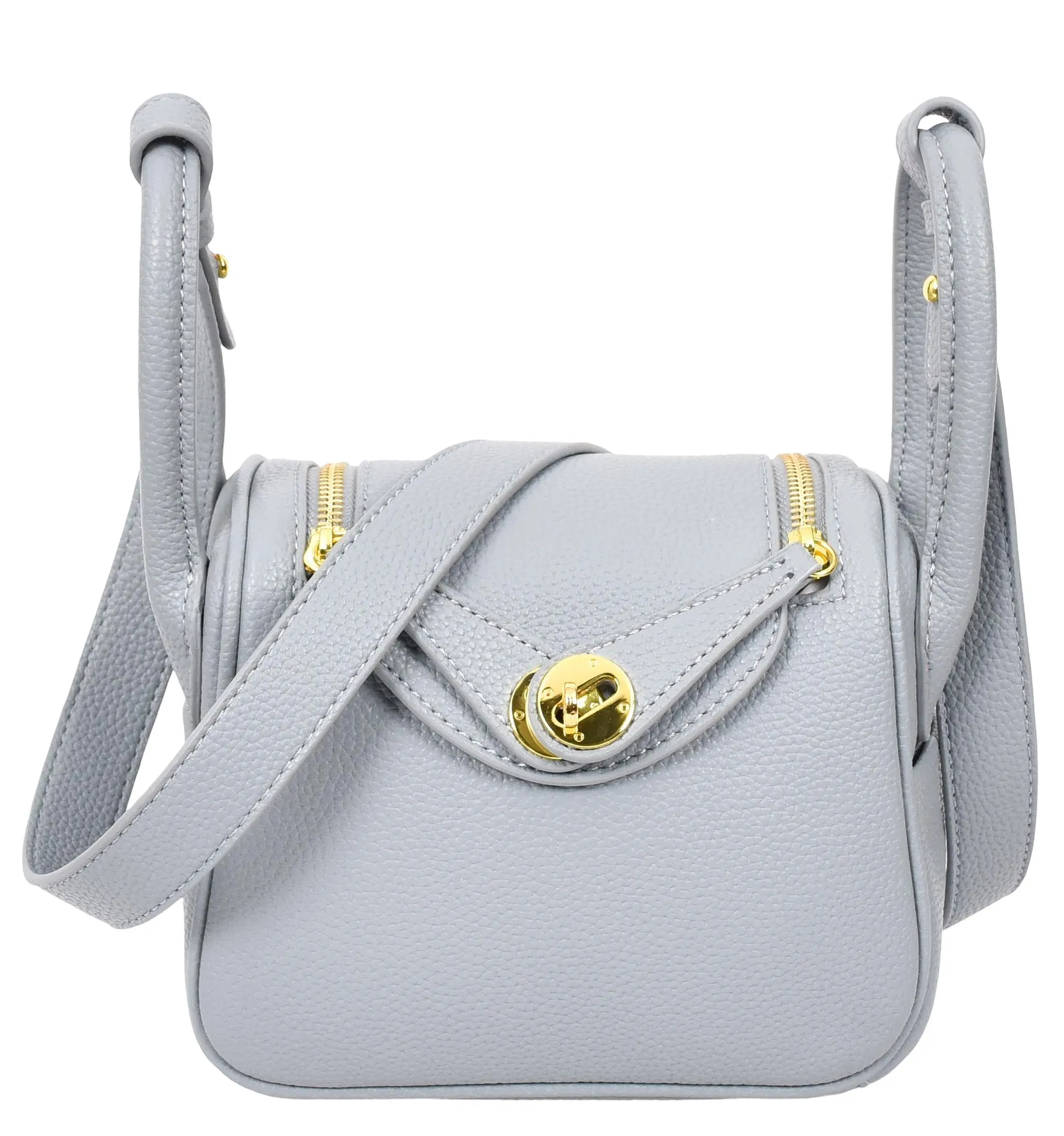 Regina Women's Faux Leather Mini Shoulder Strap Bag Sky Blue