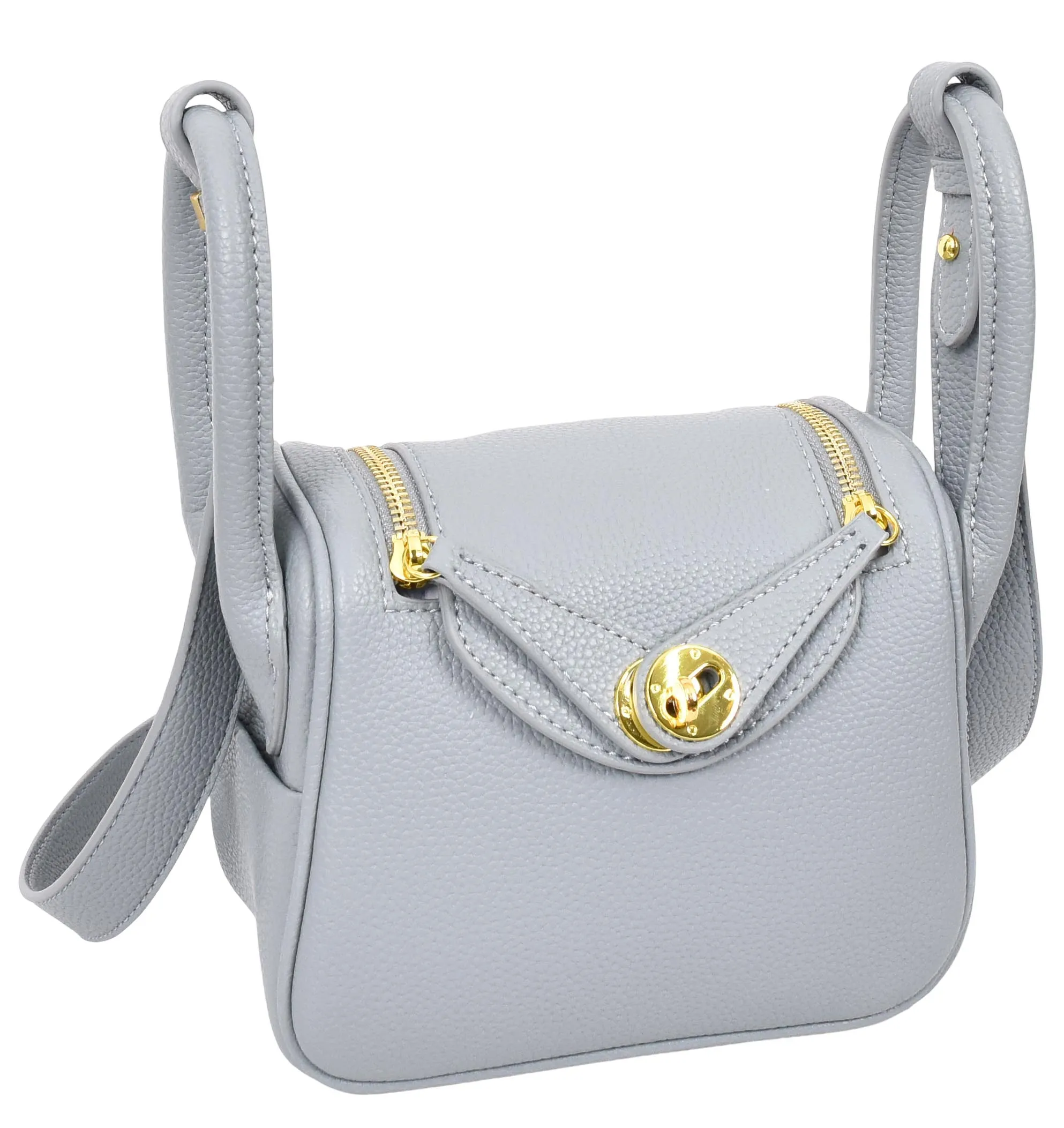 Regina Women's Faux Leather Mini Shoulder Strap Bag Sky Blue