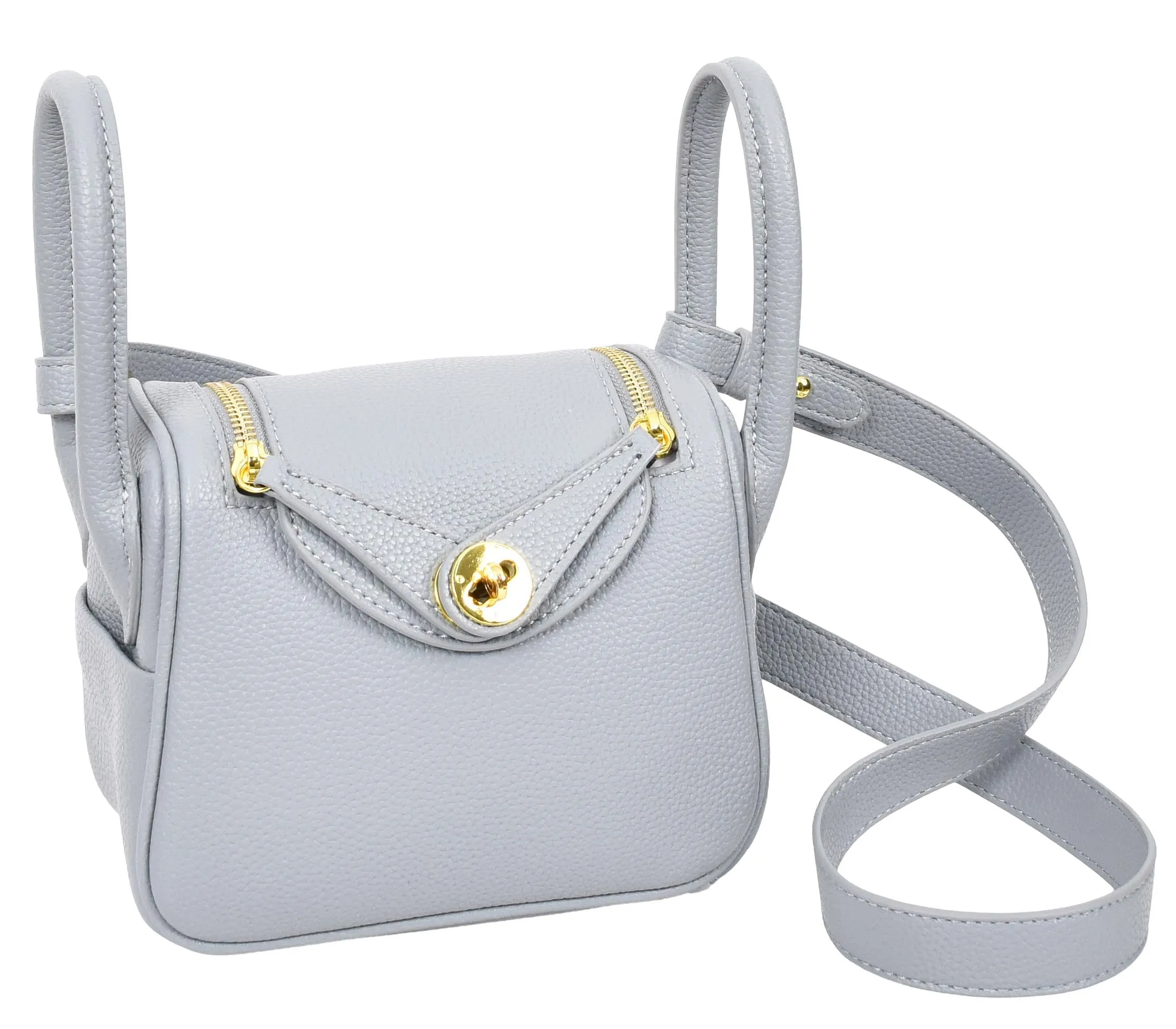 Regina Women's Faux Leather Mini Shoulder Strap Bag Sky Blue