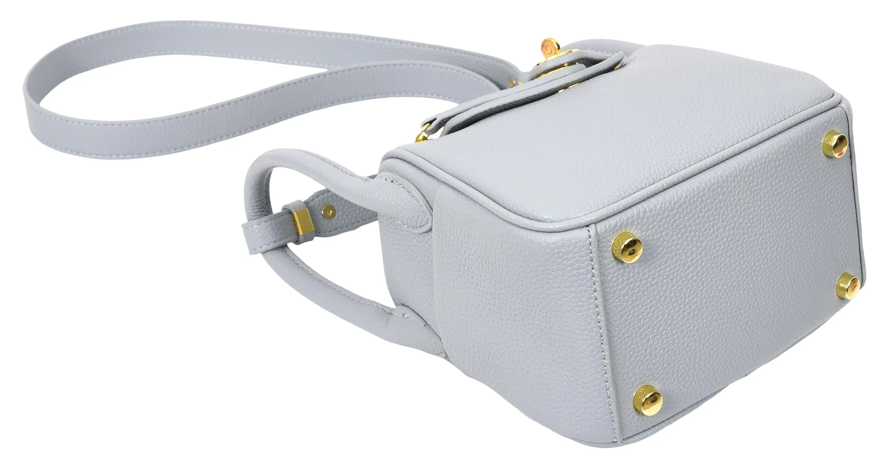 Regina Women's Faux Leather Mini Shoulder Strap Bag Sky Blue