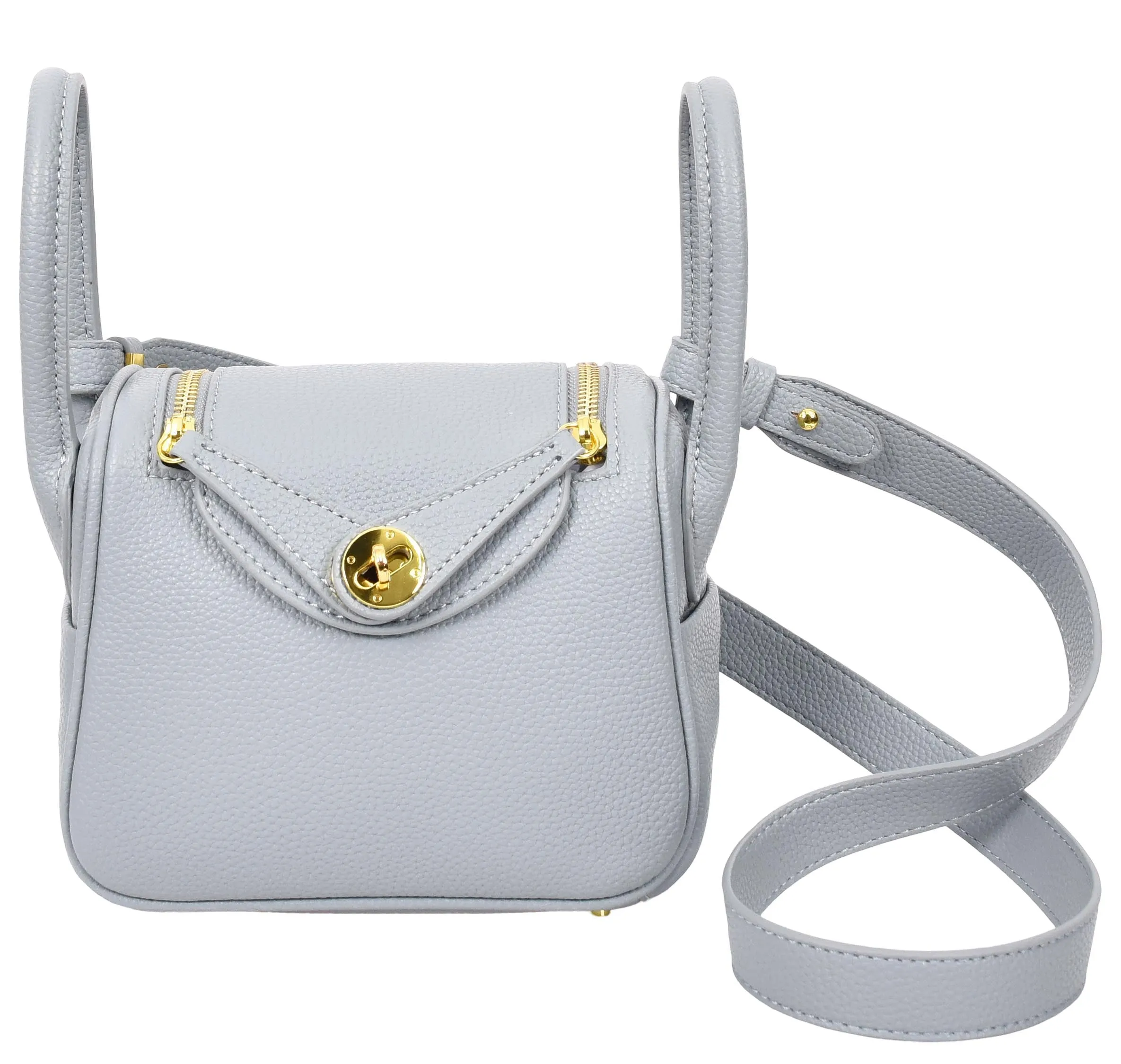 Regina Women's Faux Leather Mini Shoulder Strap Bag Sky Blue