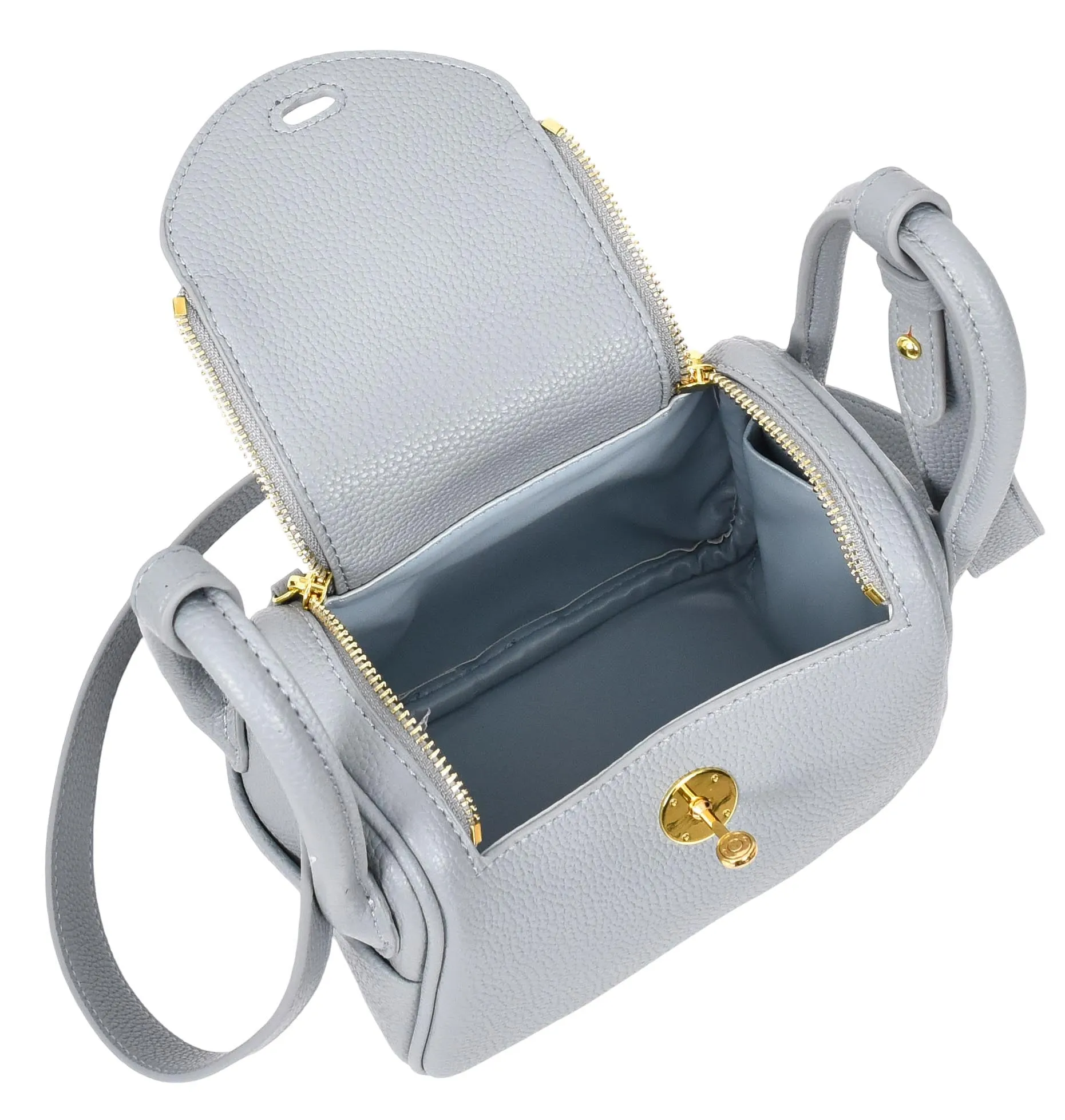 Regina Women's Faux Leather Mini Shoulder Strap Bag Sky Blue
