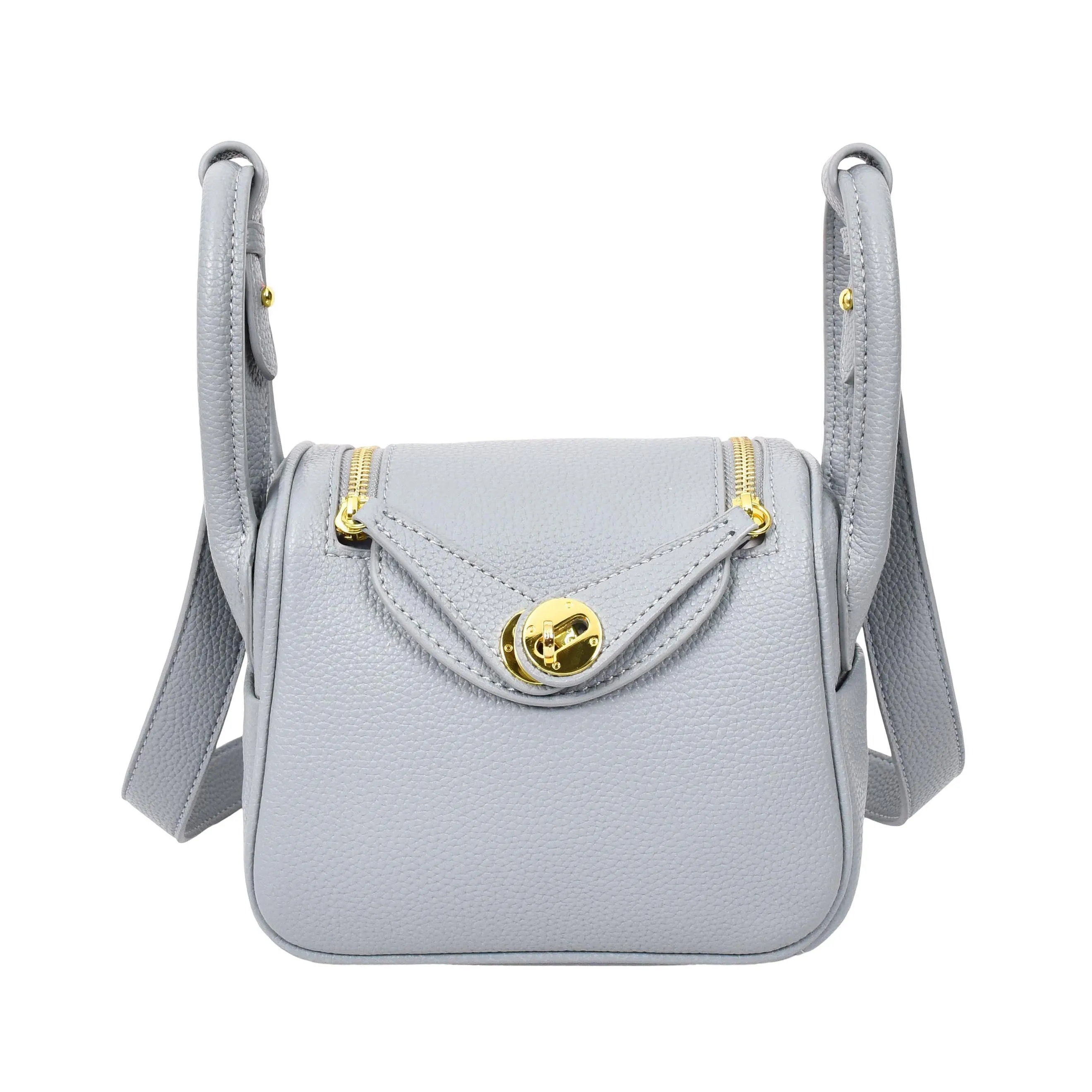 Regina Women's Faux Leather Mini Shoulder Strap Bag Sky Blue